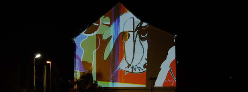 Urban Projection zum CityLeaks Urban Art Festival